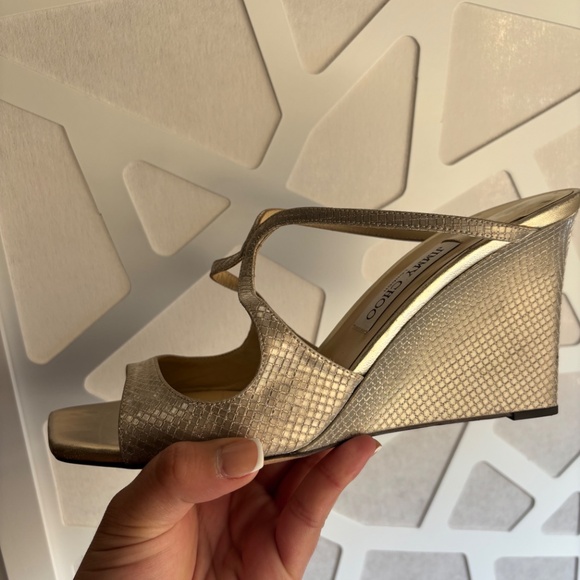 Jimmy Choo - Anise Glitter Wedge, 85mm | Mitchell Stores Jimmy Choo Women’s Anise Glitter Wedge